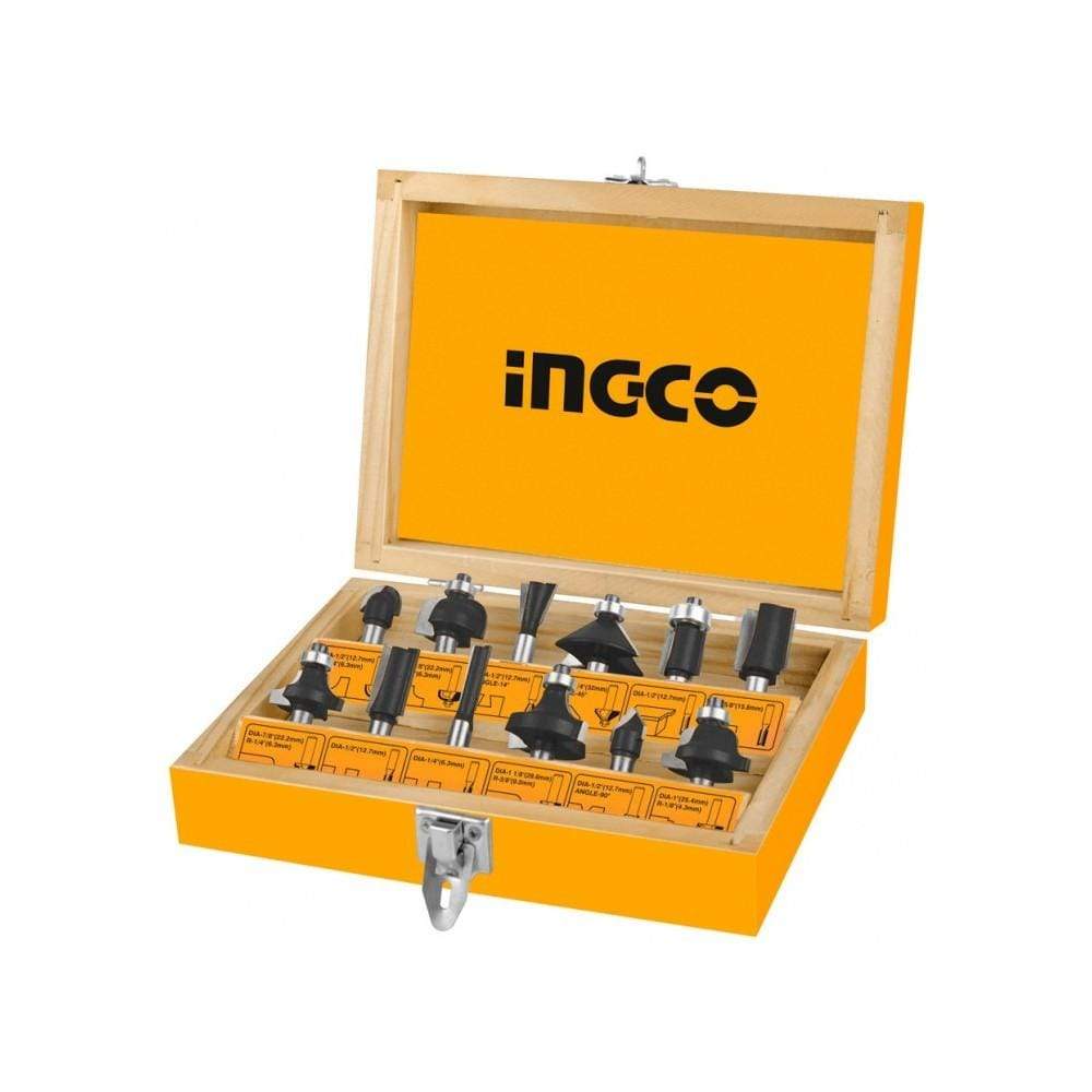 Ingco 12 Pieces Router Bits Set 12mm - AKRT1221 supply-master