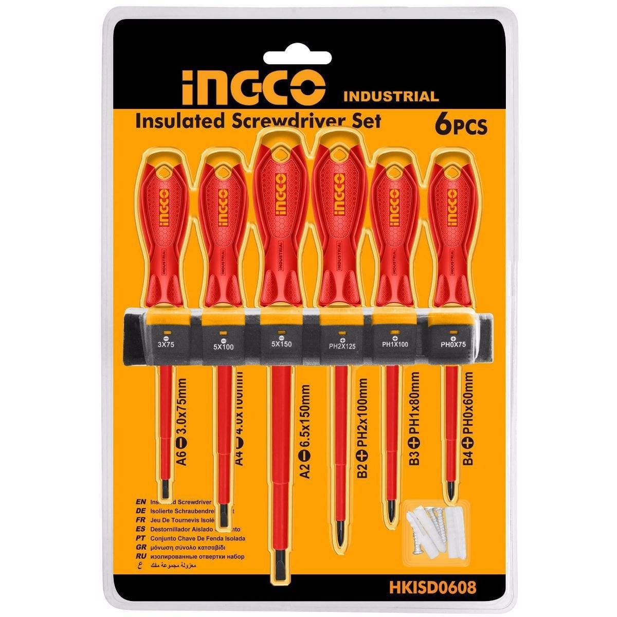 Ingco 6 PCS Insulated Screwdriver Set - HKISD0608 supply-master