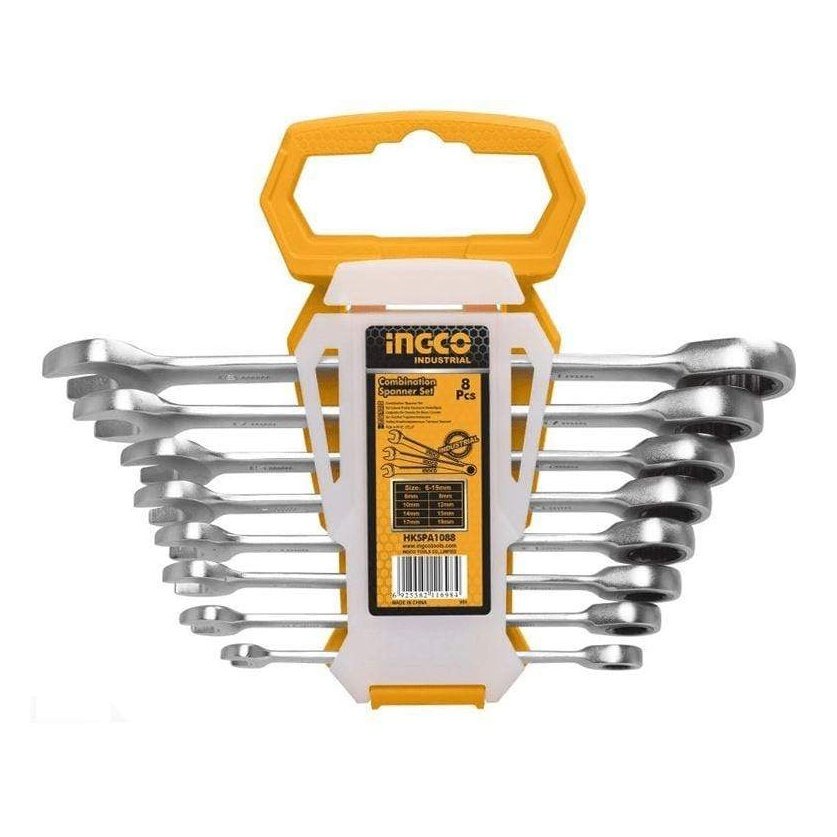 Ingco 8 Pieces Combination Spanner Set 6-19mm - HKSPA1088 supply-master