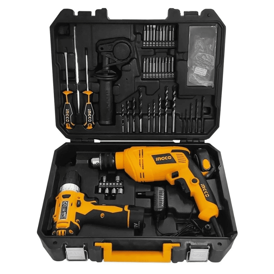 Ingco 97 PCs Tool Set with 12V Cordless Drill and 650W Electric