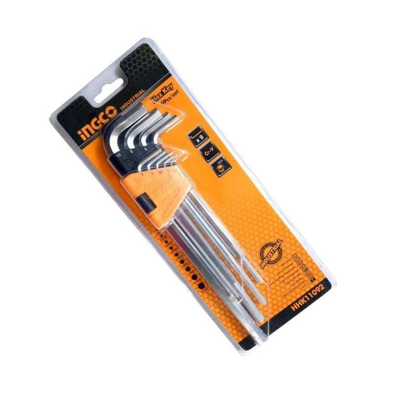Ingco Extra Long Arm 9 Pieces Hex Key Set - HHK11092 | Supply Master | Accra, Ghana Tools Building Steel Engineering Hardware tool