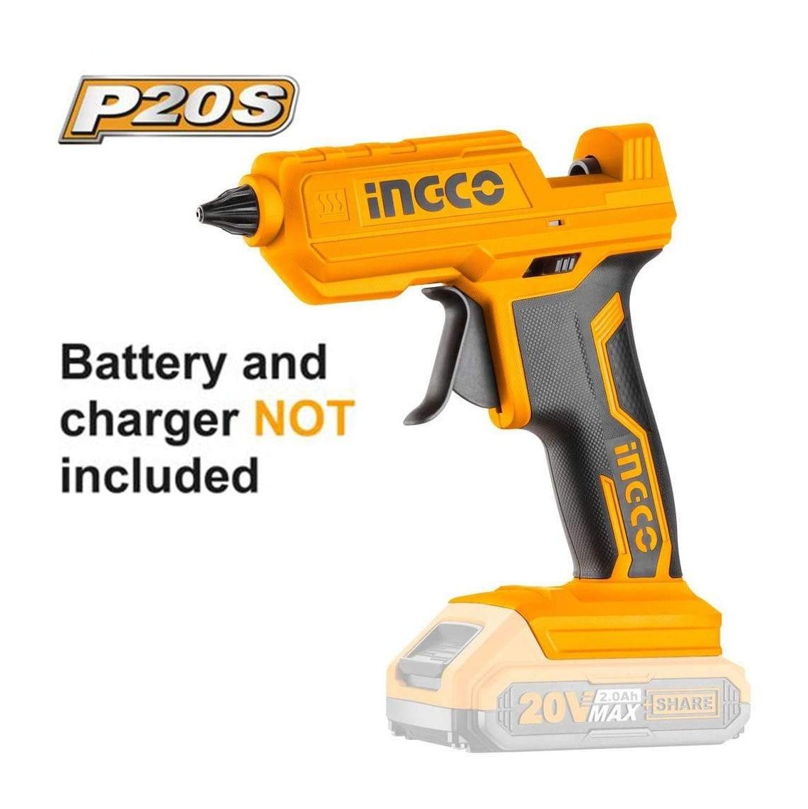 Ingco Lithium-Ion Glue Gun 20V - CGGLI2001 | Supply Master | Accra, Ghana Tools Without Battery & Charger Building Steel Engineering Hardware tool