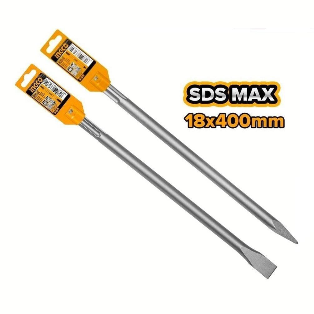 Ingco SDS Max Chisel 18 x 400mm  (Pointed & Flat) - DBC0214001 & DBC0224001 | Supply Master | Accra, Ghana Tools Building Steel Engineering Hardware tool