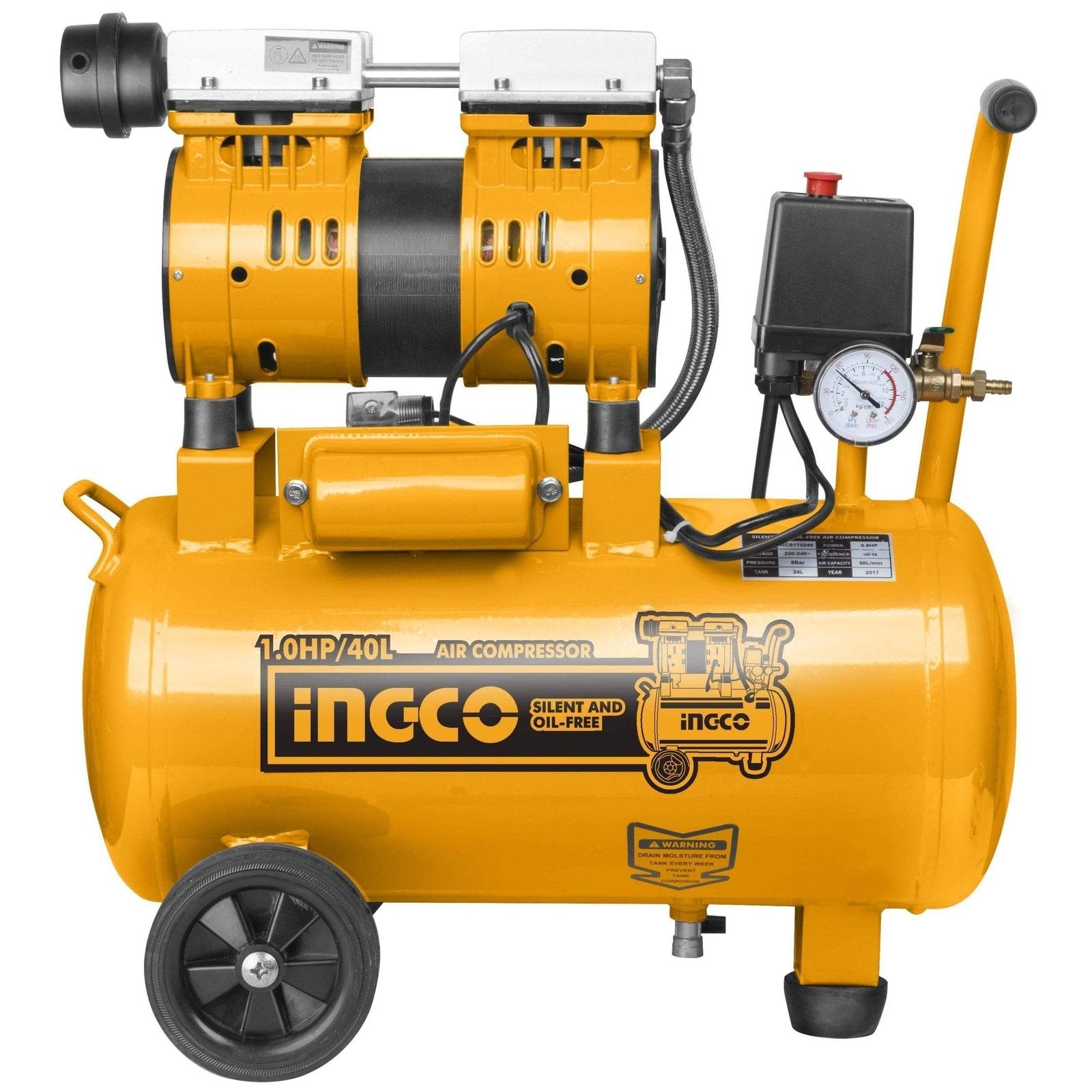 Ingco Silent And Oil Free Air Compressor 1.0HP 40L - ACS175406 | Supply Master | Accra, Ghana Tools Building Steel Engineering Hardware tool