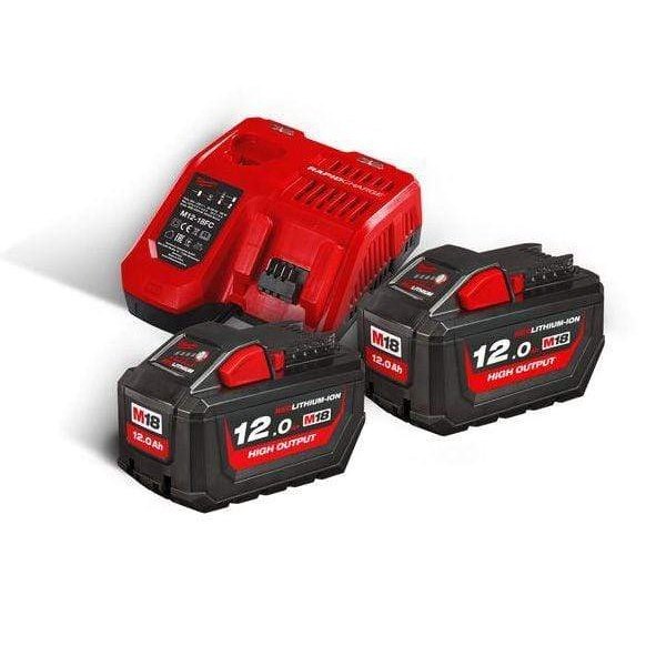 Milwaukee M18™ 2 Pair 12.0 Ah Battery & Multi Voltage Fast Charger 18V Pack- M18 HNRG-122 | Supply Master | Accra, Ghan Tools Building Steel Engineering Hardware tool