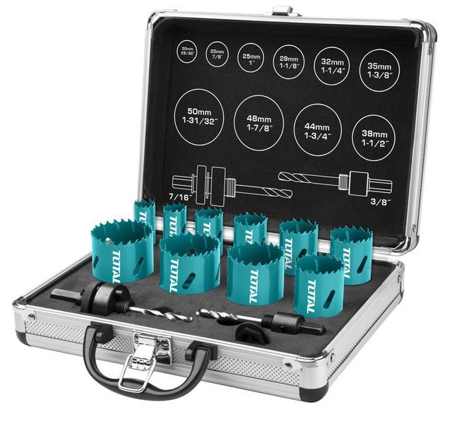 Total 12 Pieces Bi-Metal Hole Saw Set -TACSH1121 | Supply Master | Accra, Ghana Tools Building Steel Engineering Hardware tool