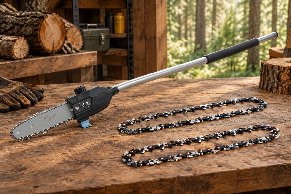Chainsaw Chains Bars and Accessories editorial collection image