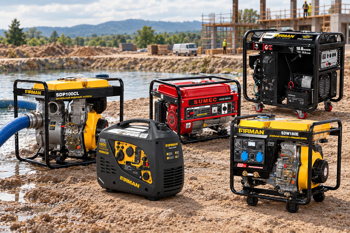 Sumec Firman Generators and Water Pumps editorial collection image