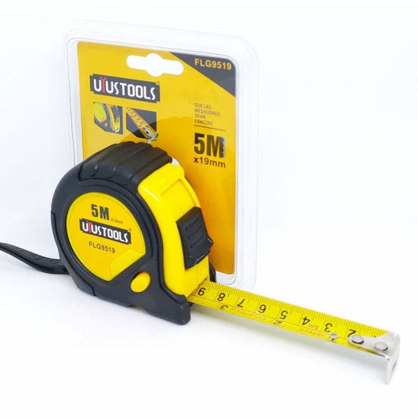 Uyustools Metric & Inch Rubber Coated Tape Measure 5m x 19mm - FLG9519