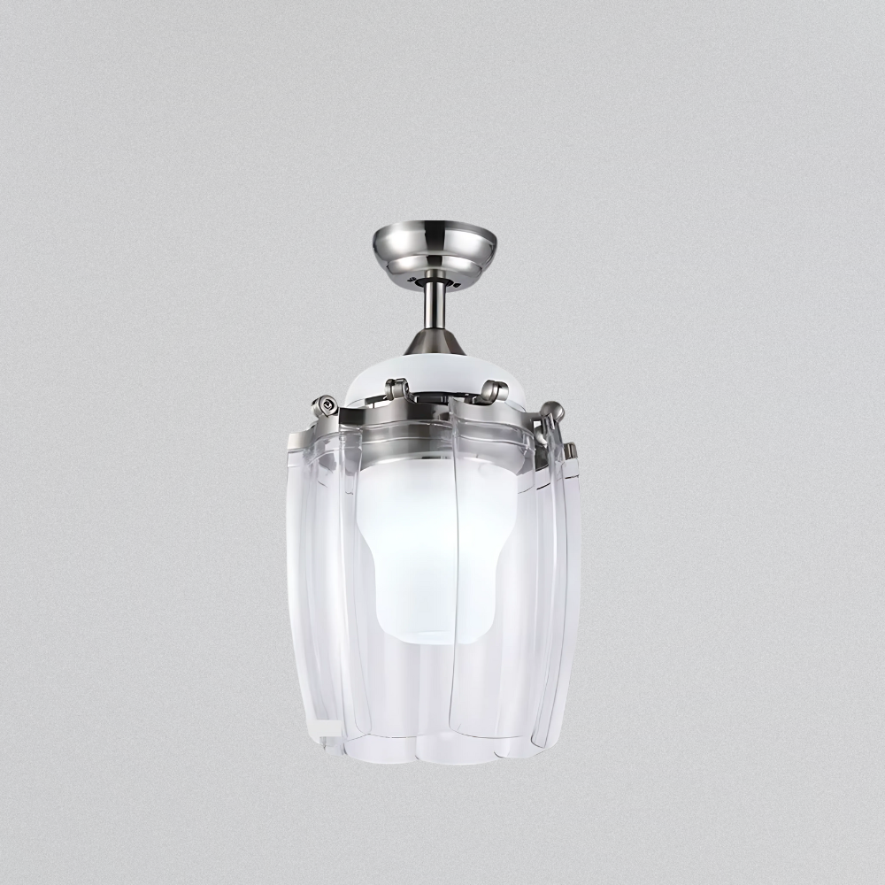 Modern Silver Chandelier Fan With Bldc Motor Reverse Air Flow Summer - ESC-400T