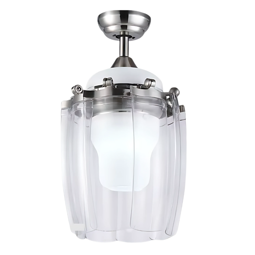 Modern Silver Chandelier Fan With Bldc Motor Reverse Air Flow Summer - ESC-400T