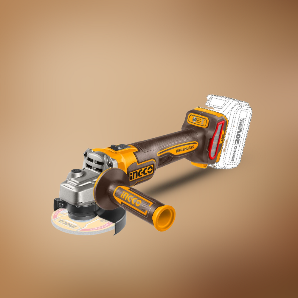 Ingco 20V Lithium-Ion Cordless Angle Grinder with Brushless Motor - CAGLI27153