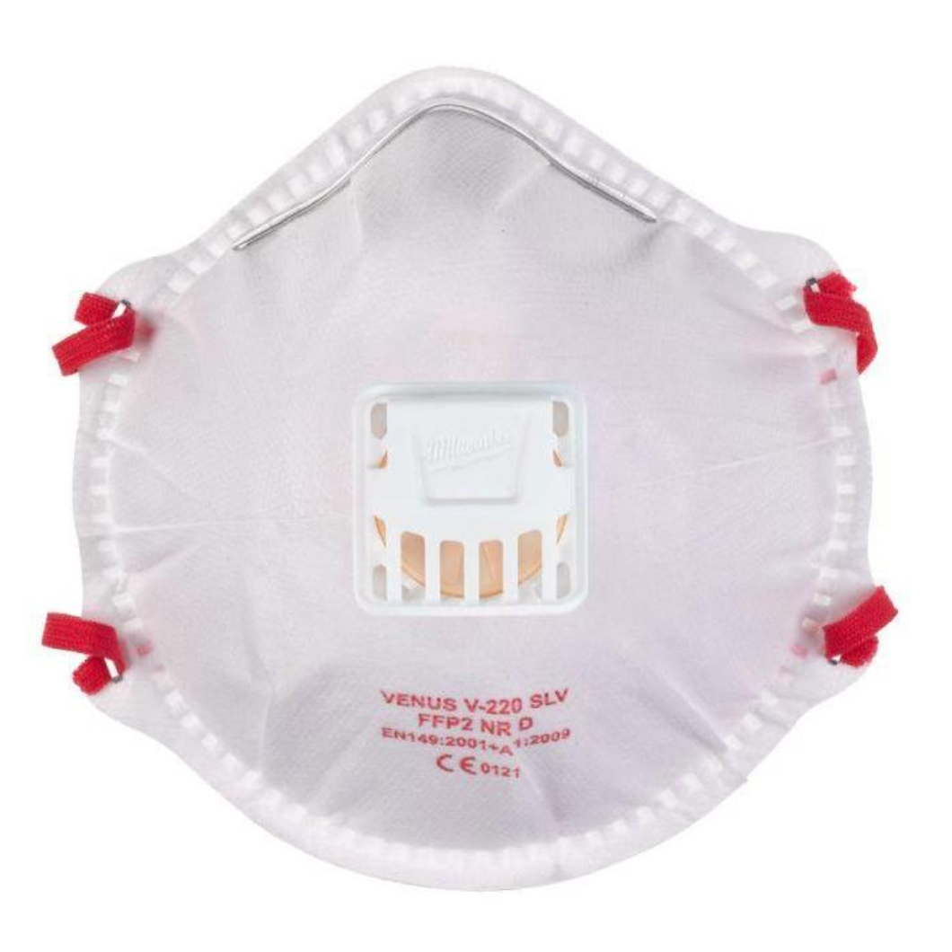 Milwaukee 10 Pieces Safety FFP2 Respirator Mask With Valve - 4932478548