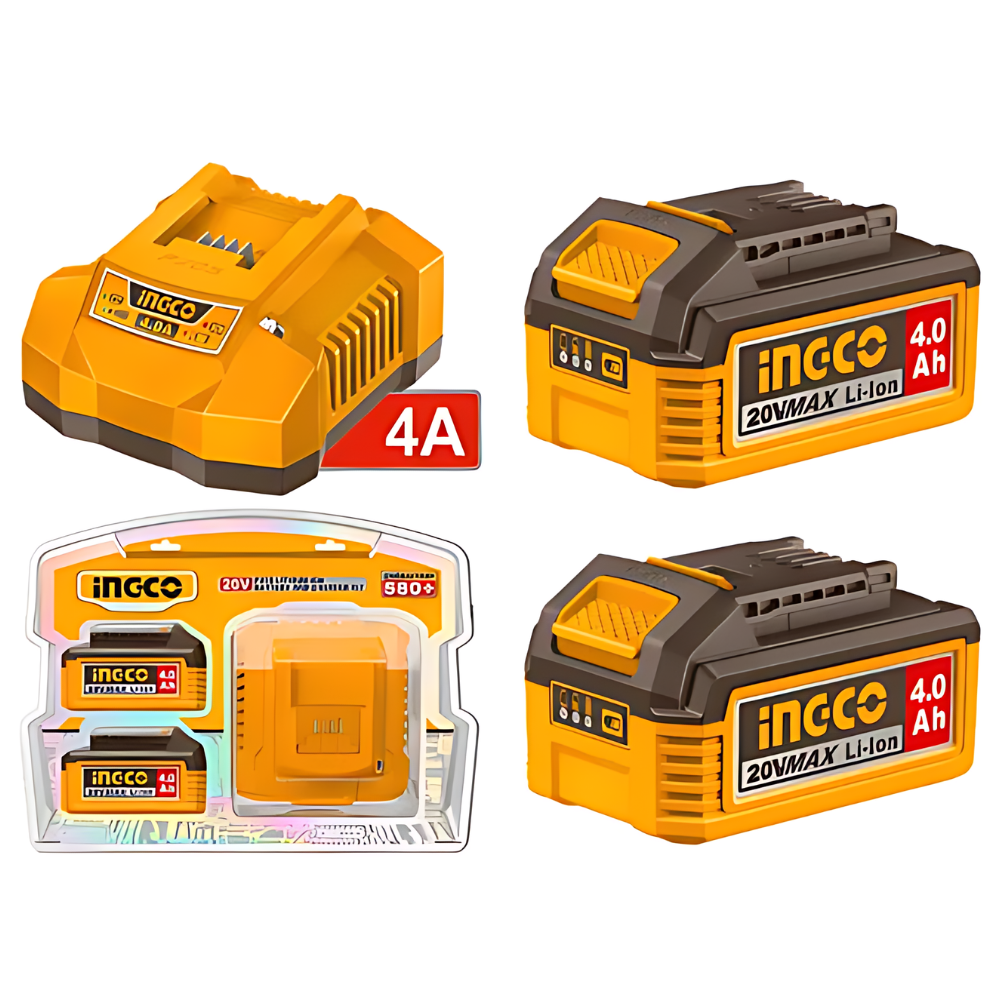 Ingco 4.0Ah Lithium-Ion Battery And Charger Kit - FBCPK2013