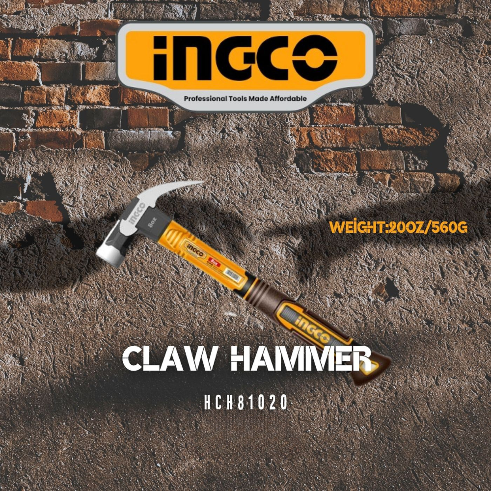 Quick Fix Tool Kit - Ingco Steel Measuring Tape 8m x 25mm + Ingco Claw Hammer 560g + Ingco 13 Piece Ratchet Screwdriver