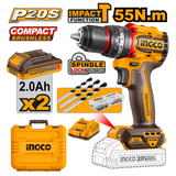 Ingco Lithium-Ion Compact Brushless Cordless Impact Drill - CIDLI20558