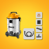 Ingco Wet & Dry Vacuum Cleaner 30 Liters 1300W - VC13301