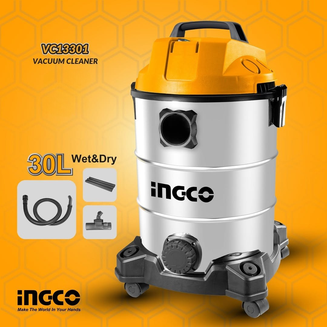 Ingco Wet & Dry Vacuum Cleaner 30 Liters 1300W - VC13301