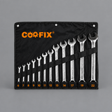 12-piece Coofix spanner roll on grey