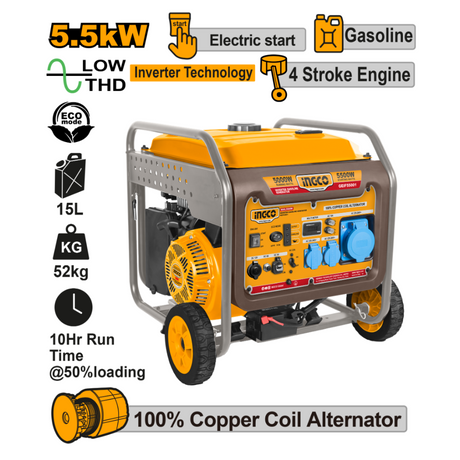 Ingco Inverter Gasoline Generator 5.5kW - GEIF65006