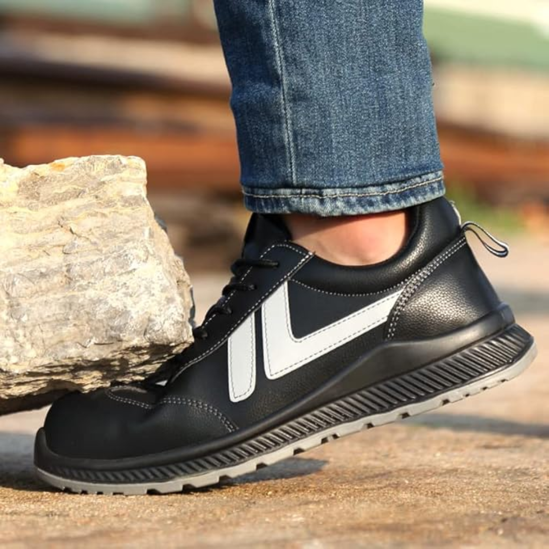Black Men's Steel Toe Work Safety Shoes
