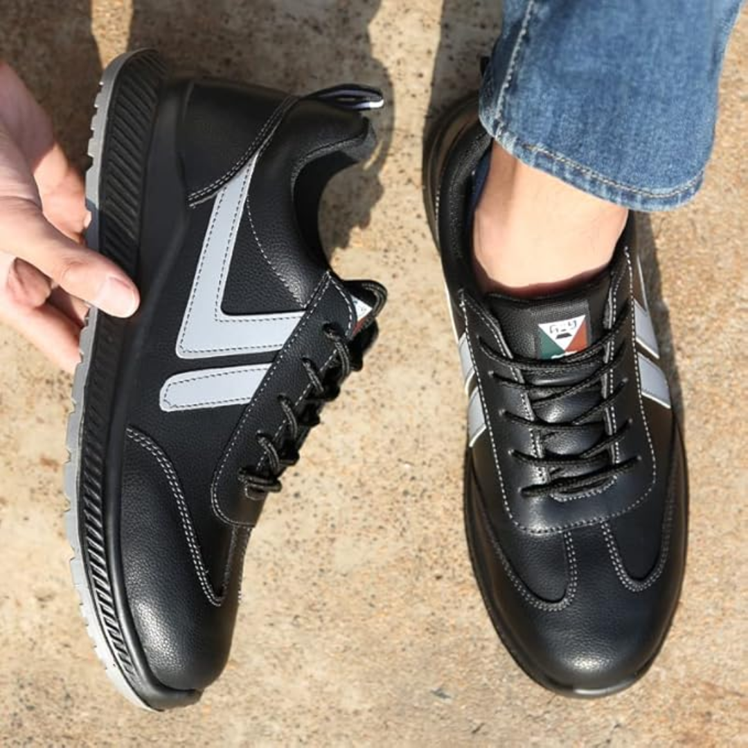 Black Men's Steel Toe Work Safety Shoes