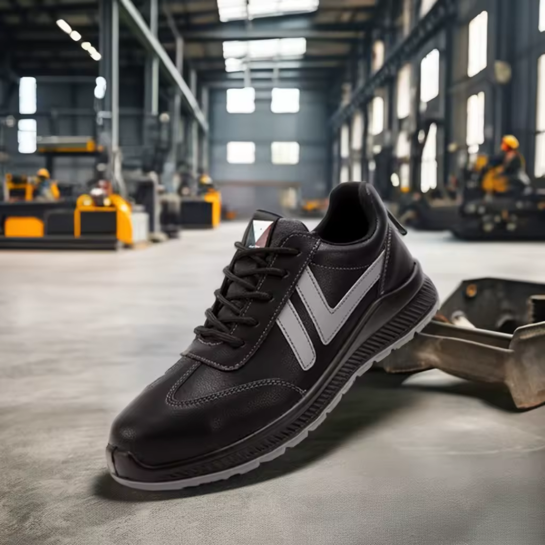 Black Men's Steel Toe Work Safety Shoes
