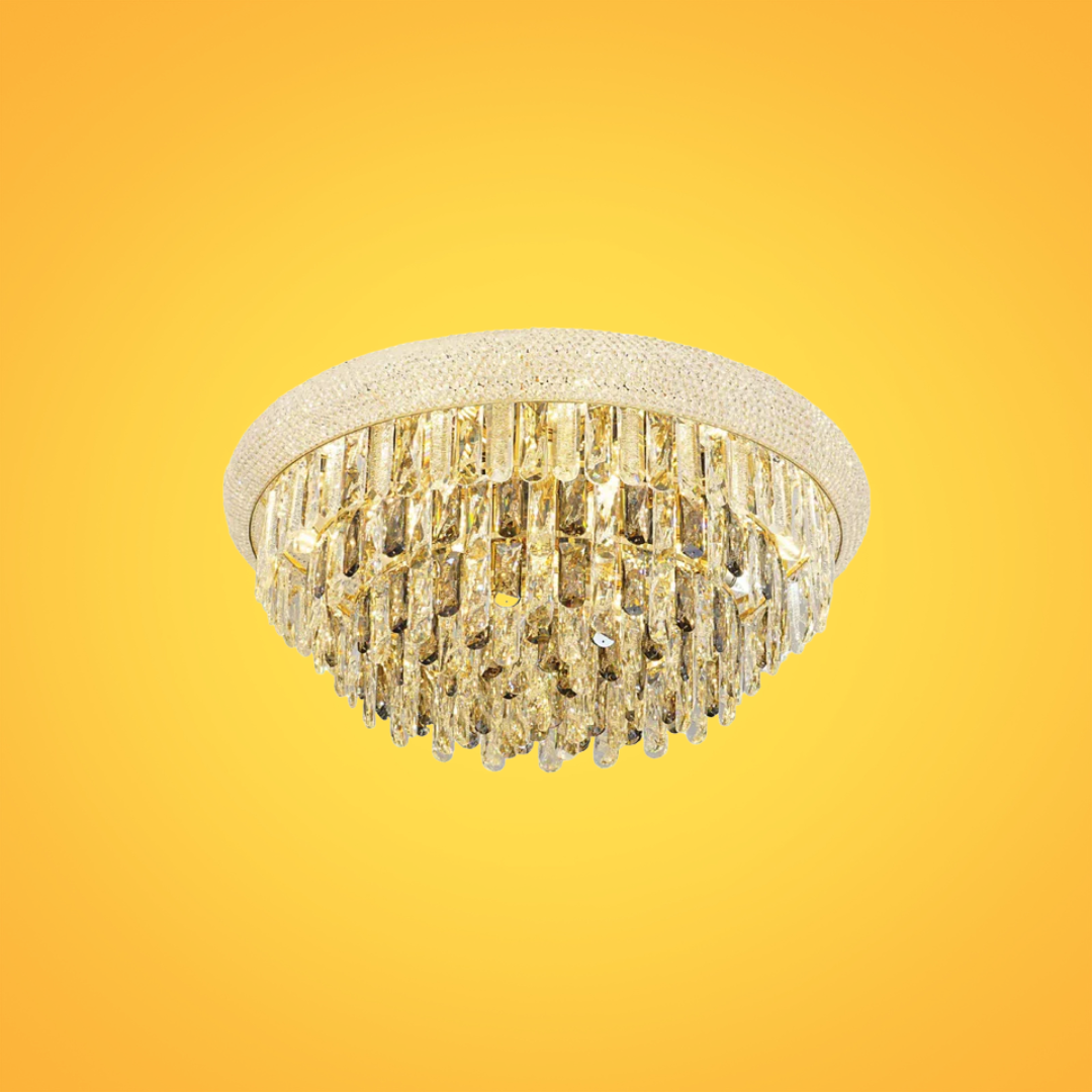 Alexandra Flush Crystal Chandelier Ceiling Light - 40W