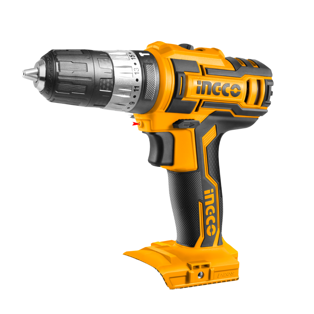 Ingco Lithium-Ion Cordless Hammer Impact Drill With Two 20V 2.0Ah Batteries & Charger - CIDLI200215