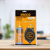 Ingco 30m Chalk Line Reel with Chalk & Spirit Bubble - HCLR0130