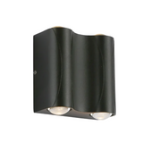 Black Corrugated Up Down Outdoor Modern LED Wall Light - 4 X 1W