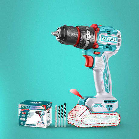 Total Lithium-Ion 20V Brushless Cordless Impact Drill With Battery And Charger - TIDLI20558