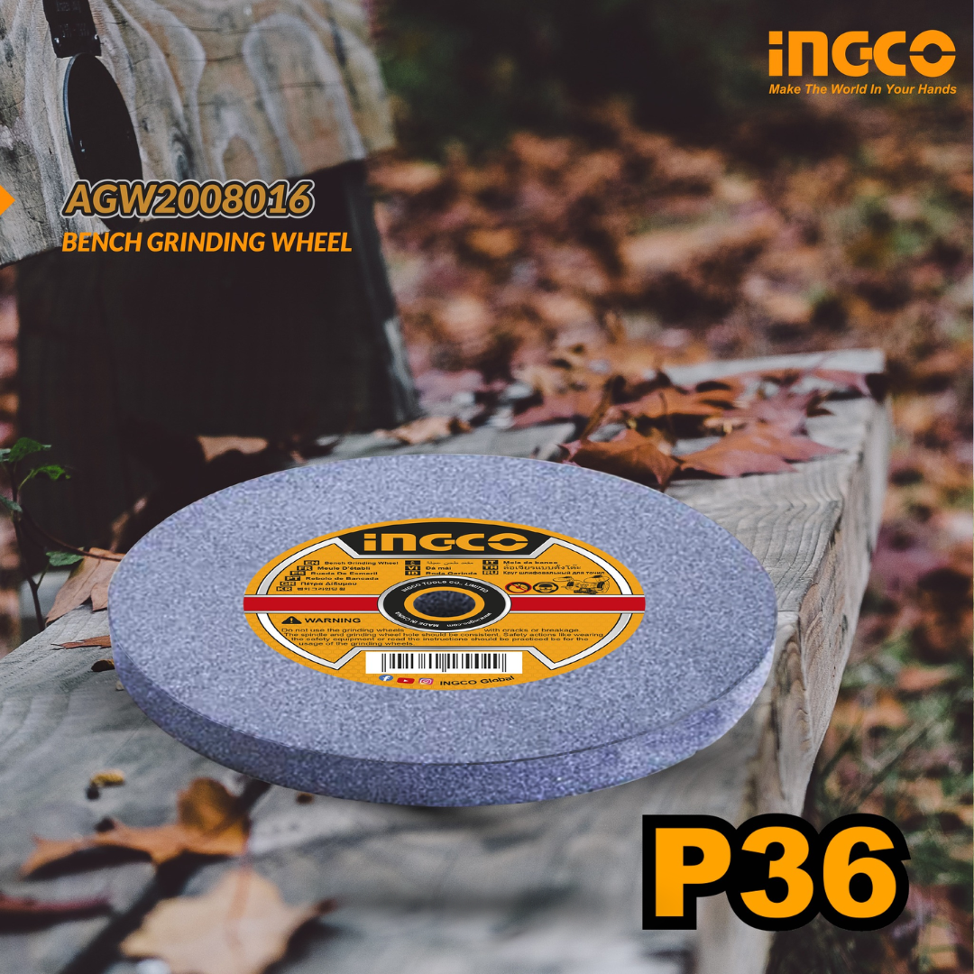 Ingco Abrasive Grinding Wheel for 6" & 8" Bench Grinders – AGW1506023 / AGW2008016