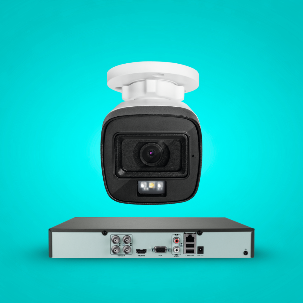 ABUS Complete Set With Hybrid Video Recorder And Four Analogue Mini-Tube Cameras