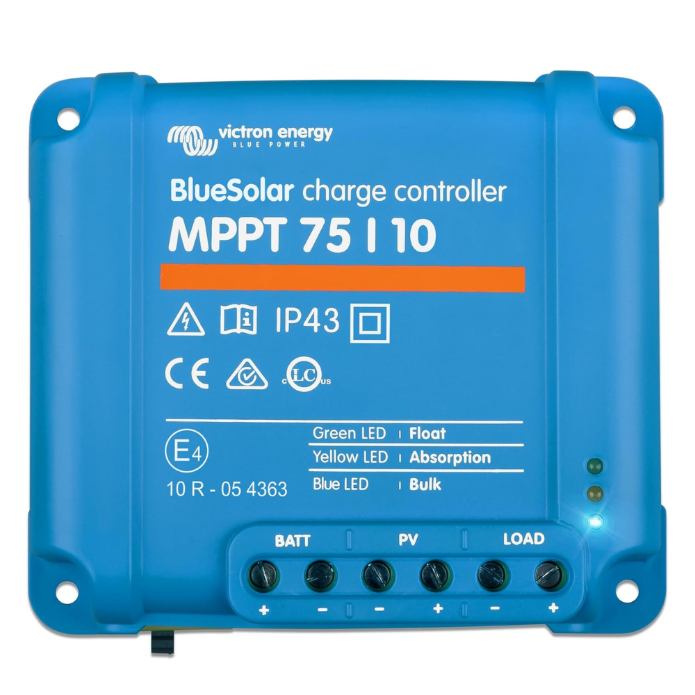 Victron Energy BlueSolar MPPT 10 A, 75V, for 12/24V Batteries Solar Charge Controller - SCC010010050R