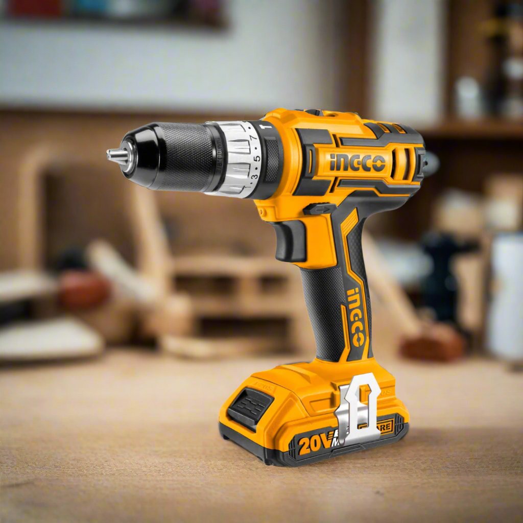 Ingco Lithium-Ion Cordless Hammer Impact Drill with Two 20V Batteries - CIDLI20025