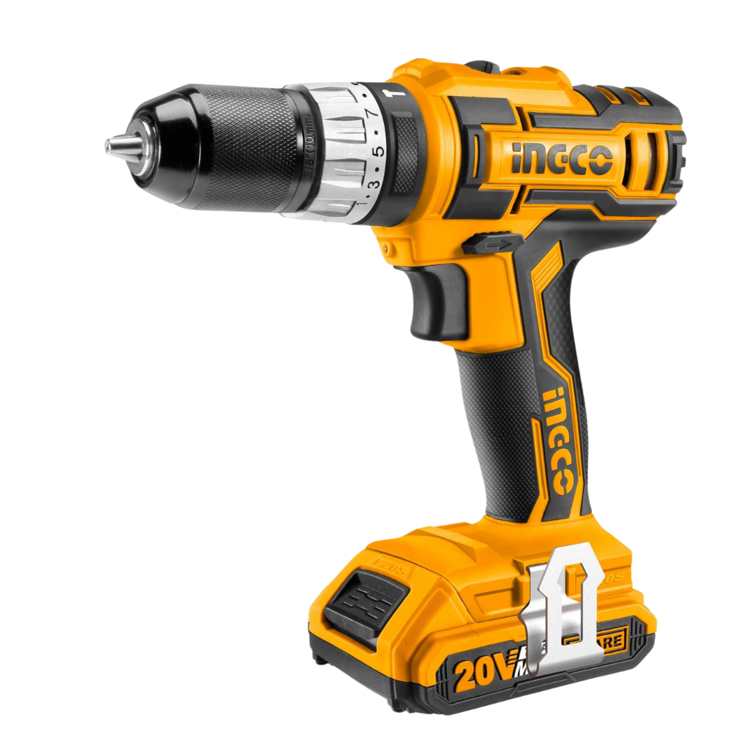 Ingco Lithium-Ion Cordless Hammer Impact Drill with Two 20V Batteries - CIDLI20025