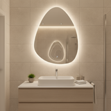 Irregular Wall Mount Touch Screen LED Vanity Mirror 60x40cm