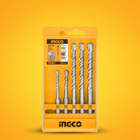 Ingco 5 Pieces SDS Plus Hammer Drill Bit Set - AKD2052