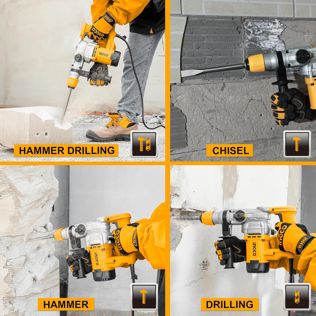 Ingco Heavy Duty Rotary Hammer Drill 1050W 20mm Chuck - RH10508