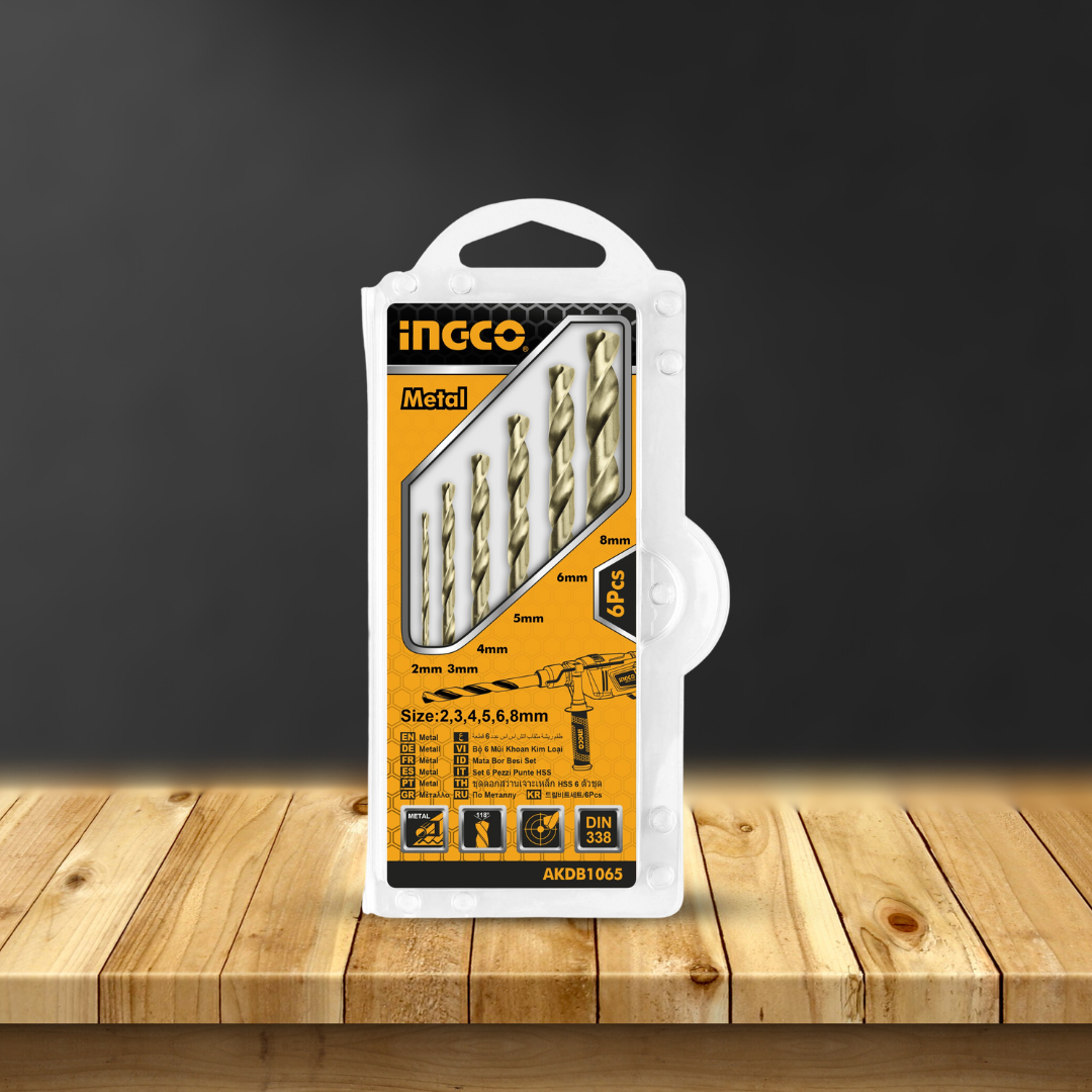 Ingco 6 Pieces HSS Twist Drill Bits Set - AKDB1065