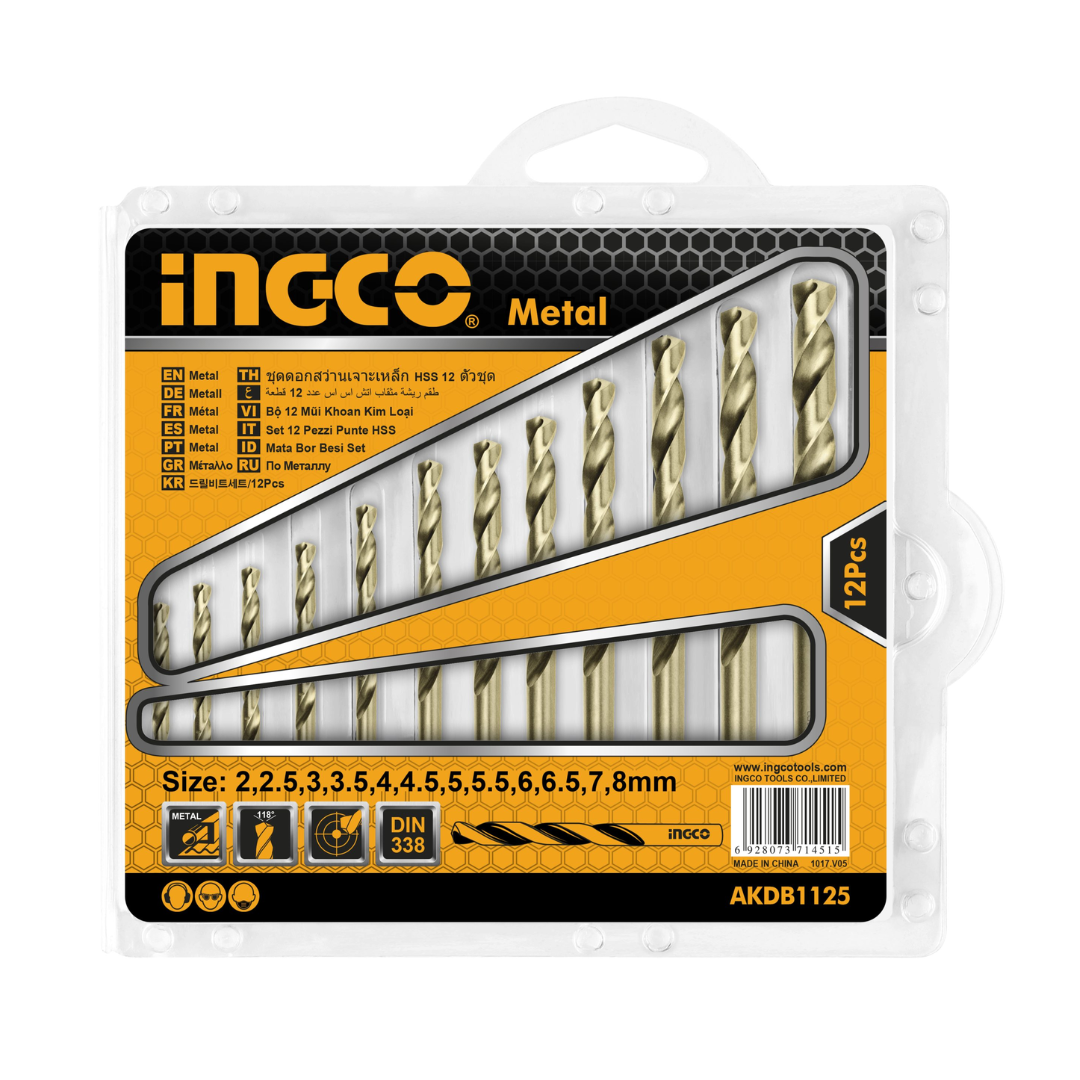 Ingco 12-Piece HSS Twist Drill Bits Set – AKDB1125
