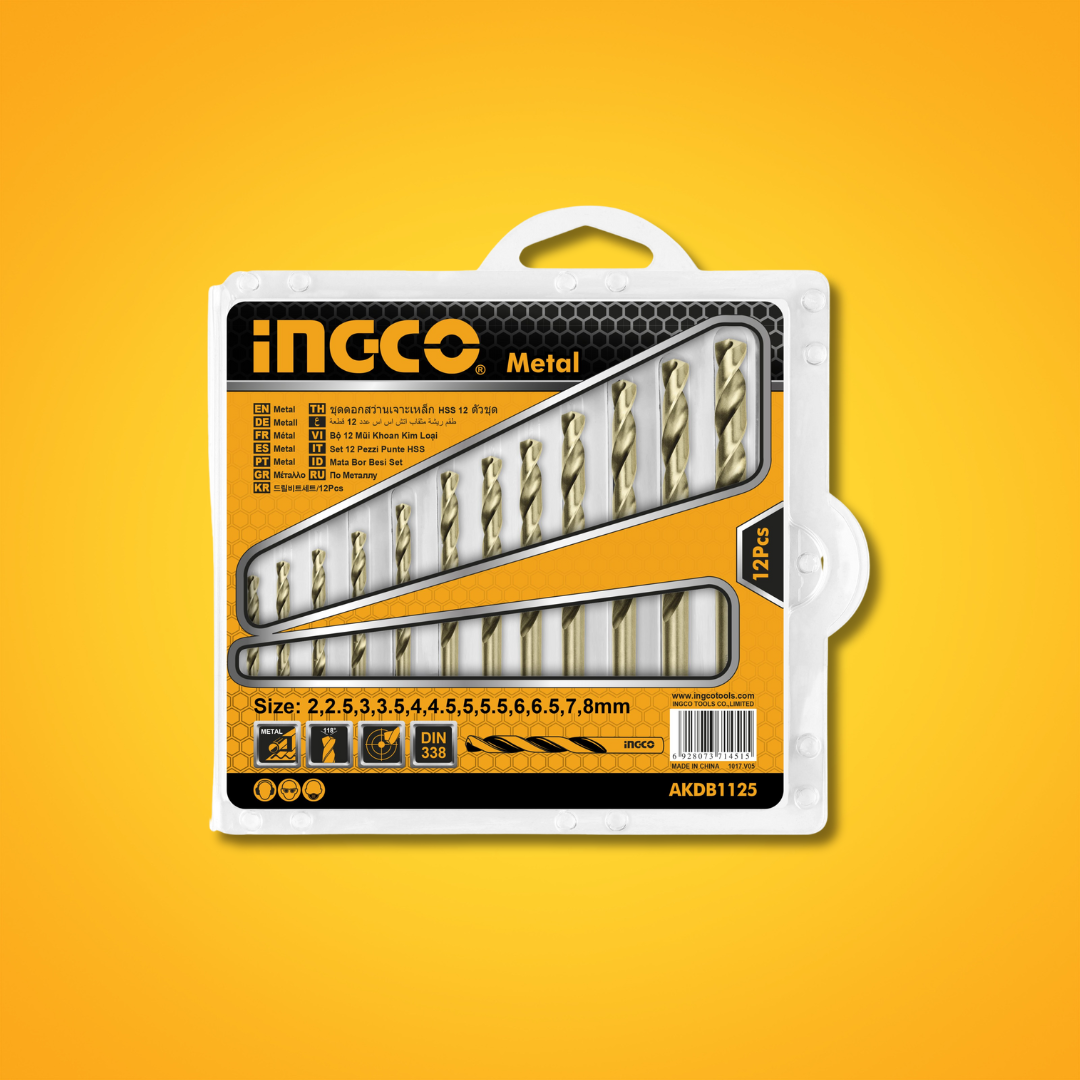 Ingco 12-Piece HSS Twist Drill Bits Set – AKDB1125