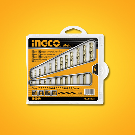 Ingco 12-Piece HSS Twist Drill Bits Set – AKDB1125