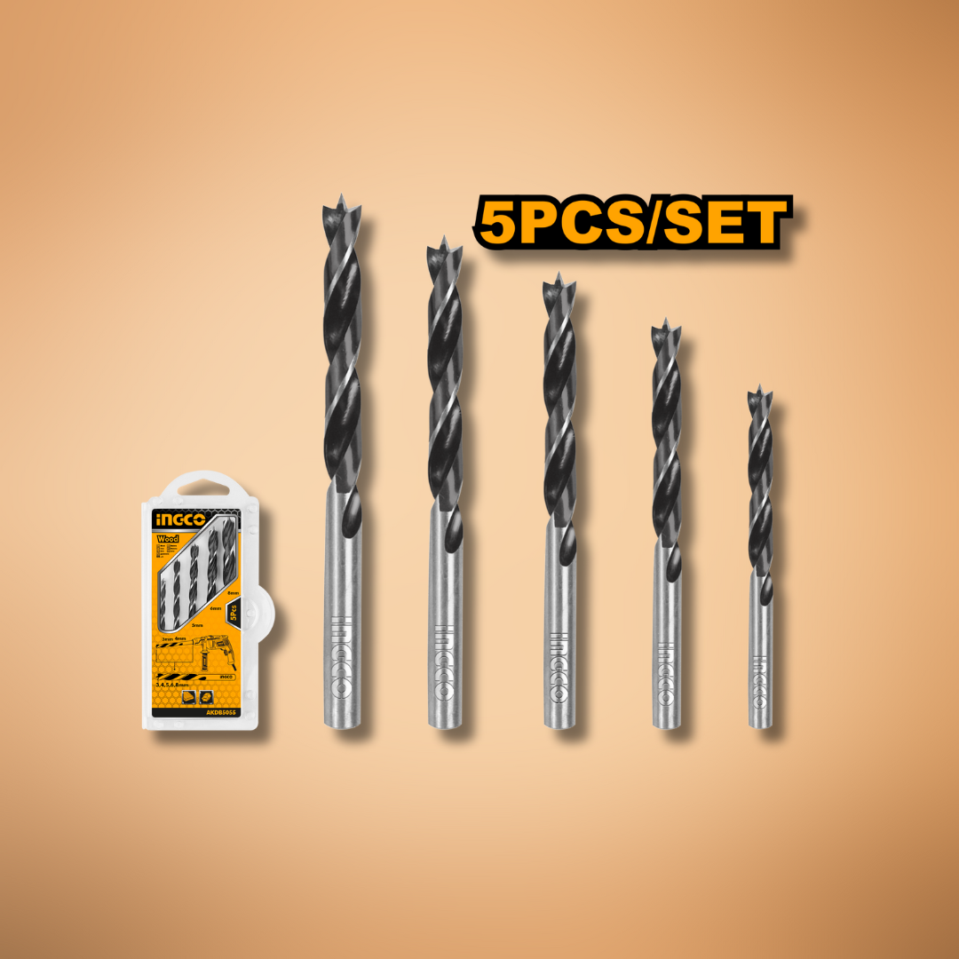 Ingco 5-Piece Wood Drill Bits Set – AKDB5055