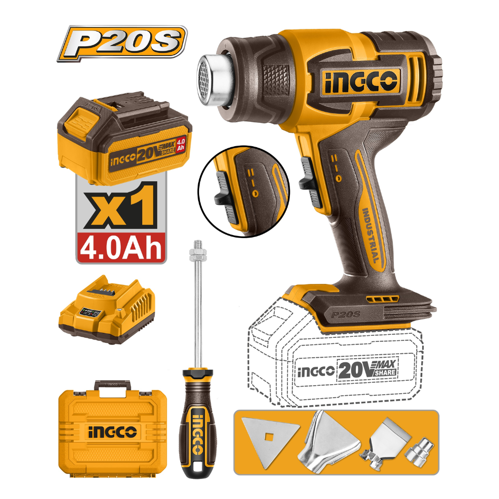 Ingco 20V Cordless Heat Gun - HGLI20065