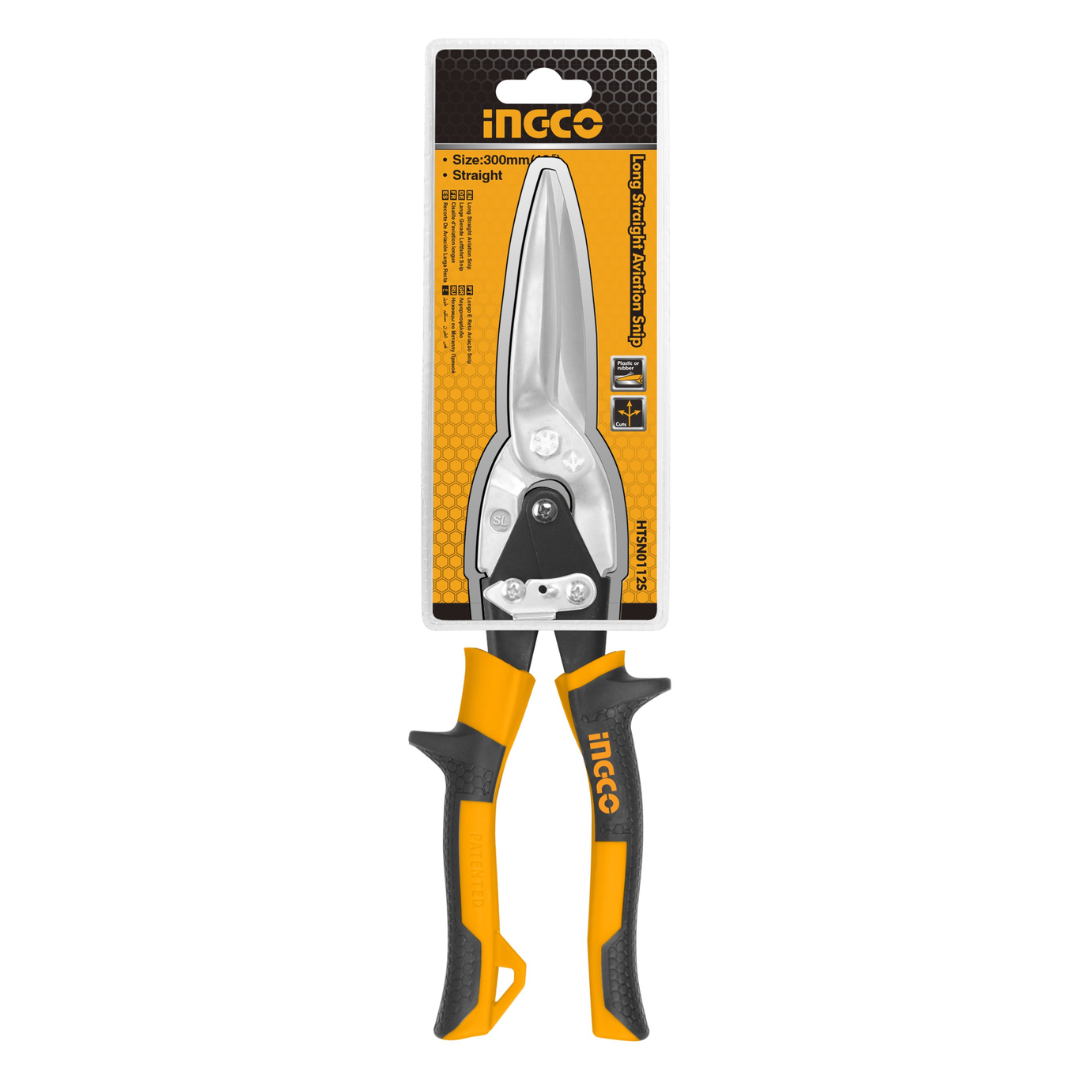 Ingco 12" Straight Aviation Snip with Soft Grip Handle – HTSN0112S