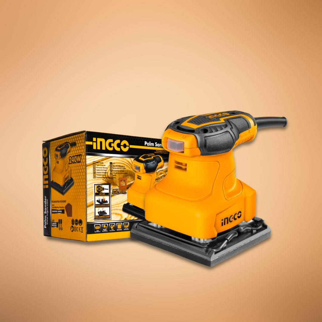 Ingco 240W Corded Palm Sander with With 5-Pieces Sand Papers - PS2408