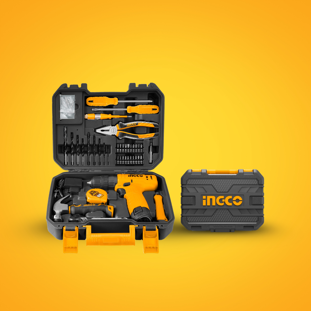 Ingco 81 Pieces Tools Set with 12V Li-ion Cordless Drill - HKTHP10811