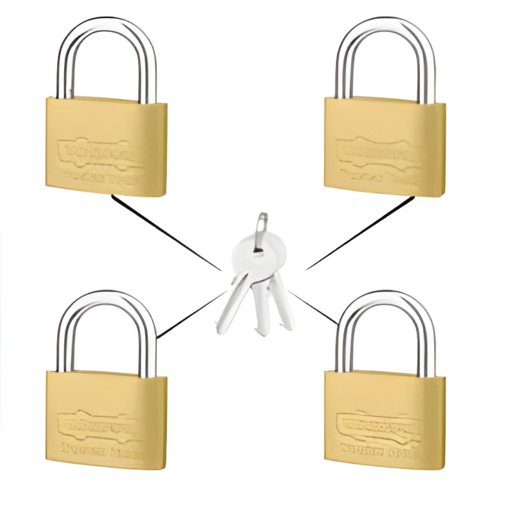 Wadfow 4Pcs Brass Padlock Set  - WPDT444